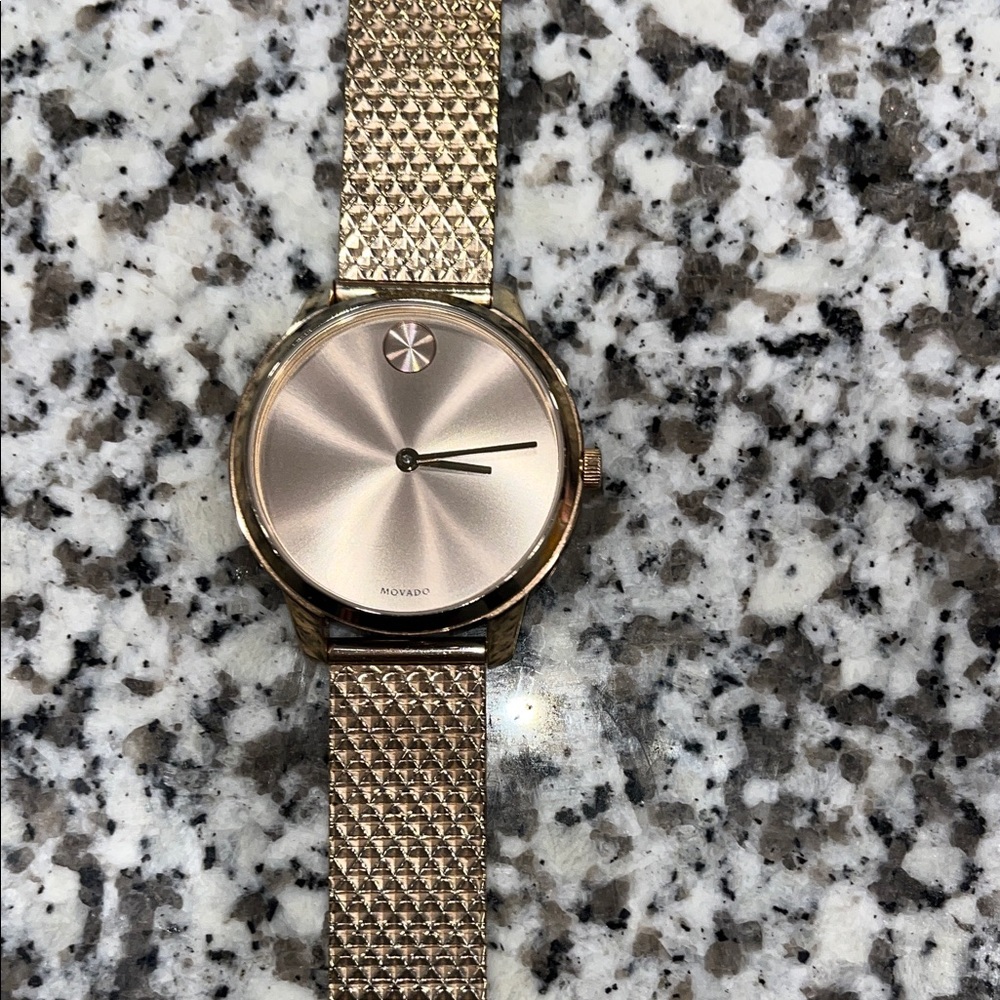 Movado Rose Gold Textured Watch
